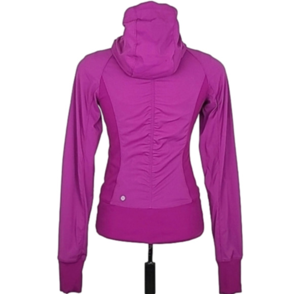 Lululemon In Flux Reversible Jacket Pink Purple Full Zip Hood Thumbholes Size 6 - Picture 4 of 15